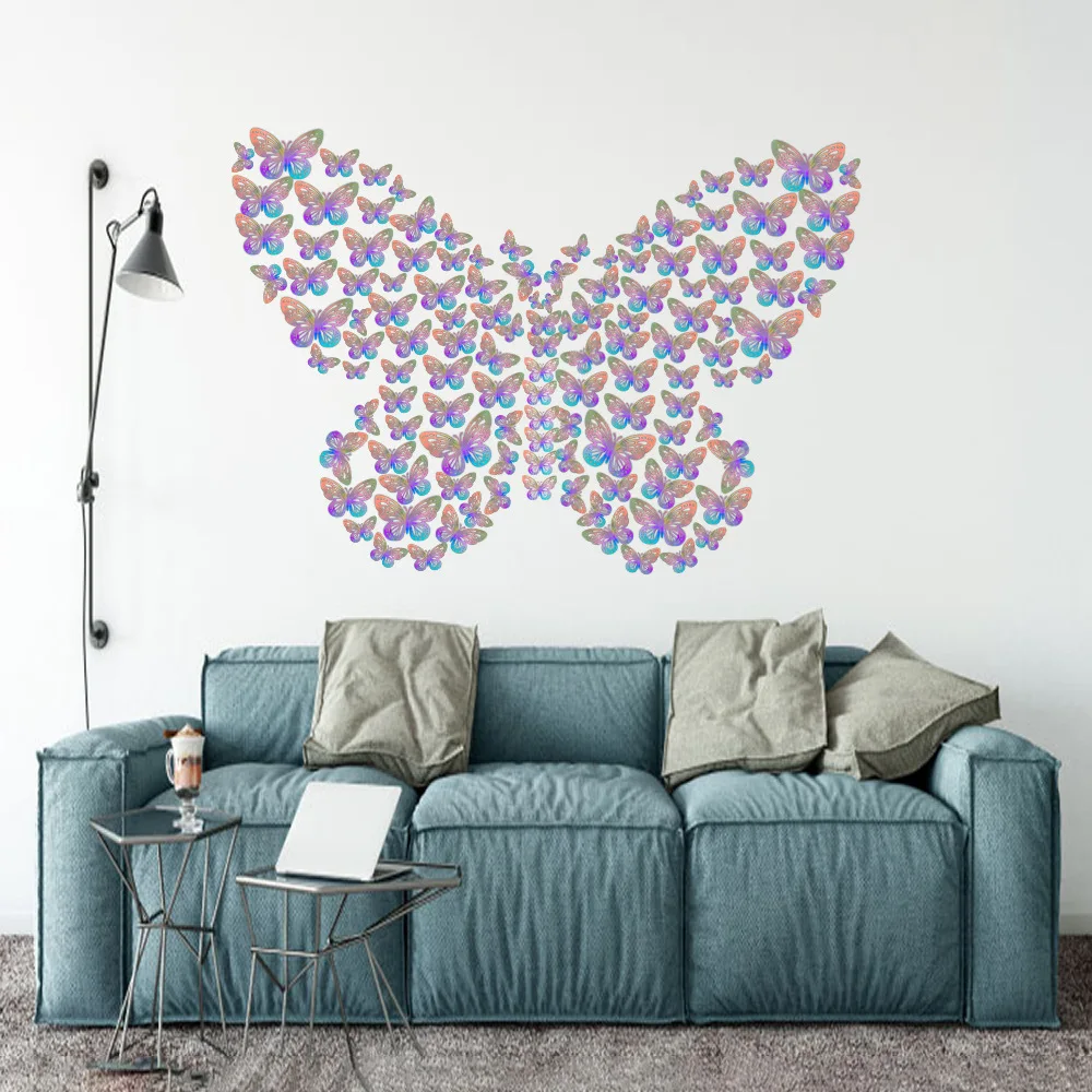 Silver Gold Butterfly Decals Hollow Out 3D Butterfly Stickers