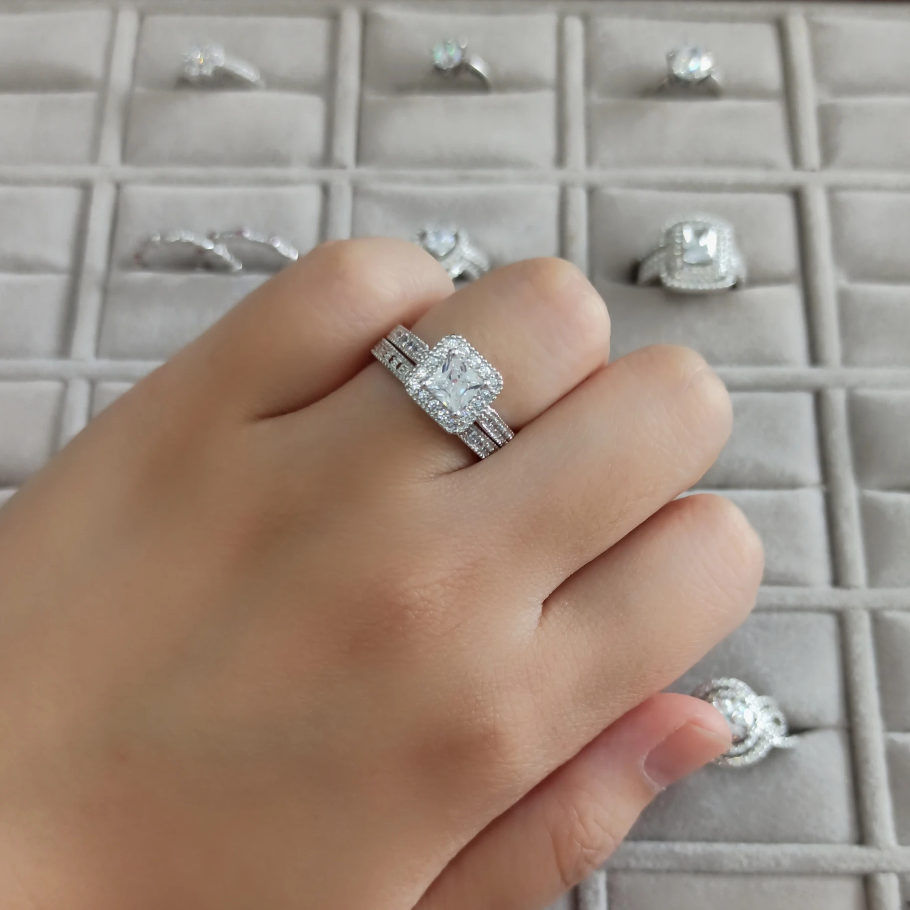 Macachii Bague Argent 925 Femme Réglable – Bague de Fiançailles, Bague de Promesse avec Zircone Cubique, Bague Ajustable en Argent Sterling, Bijoux Élégant Cadeau pour Femme
