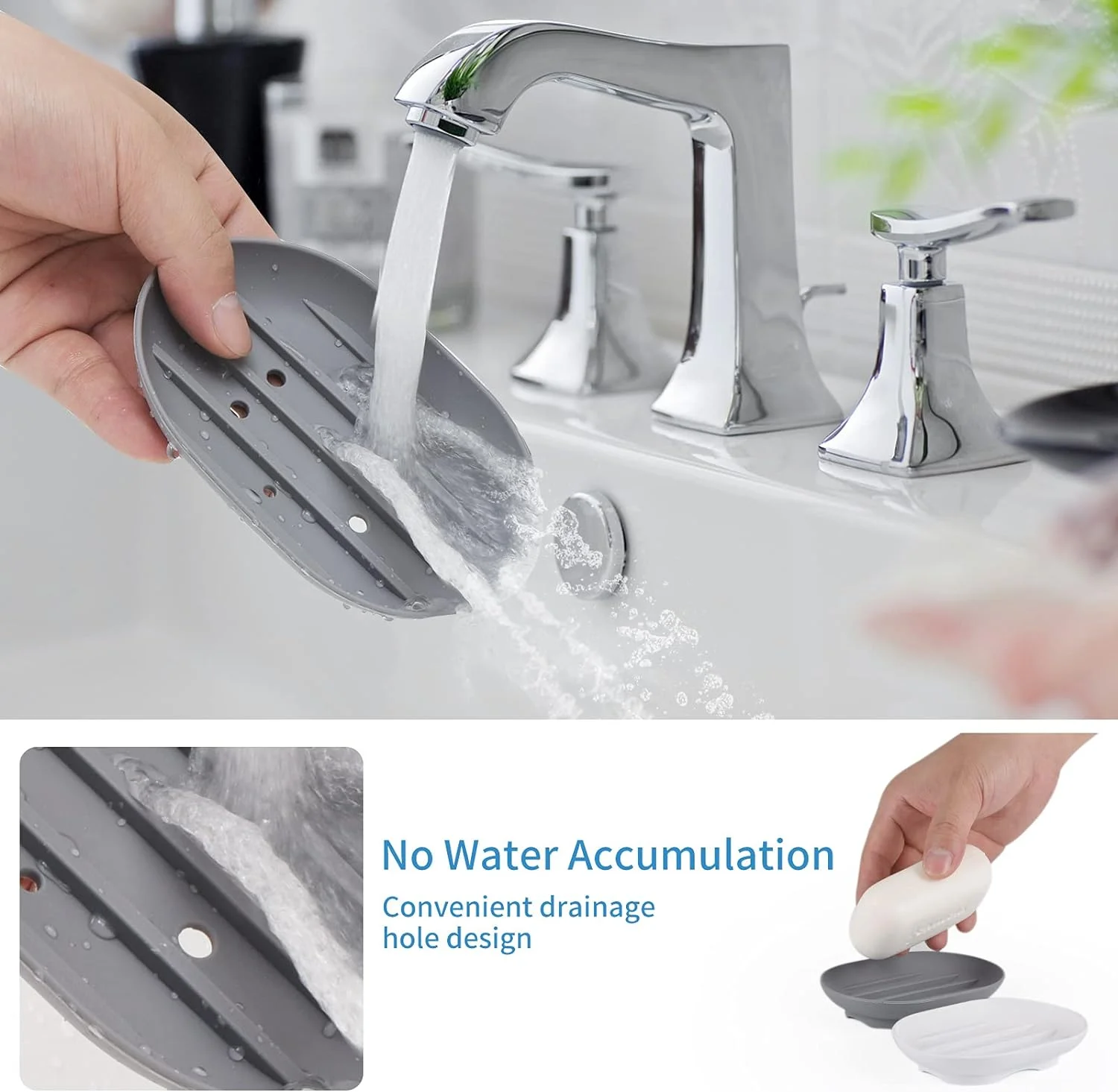 Soap Saver Bathroom Self Draining Soap Dishes Silicone Soap Dishes Dish Holder Stand Saver Tray Case for Shower manufacture