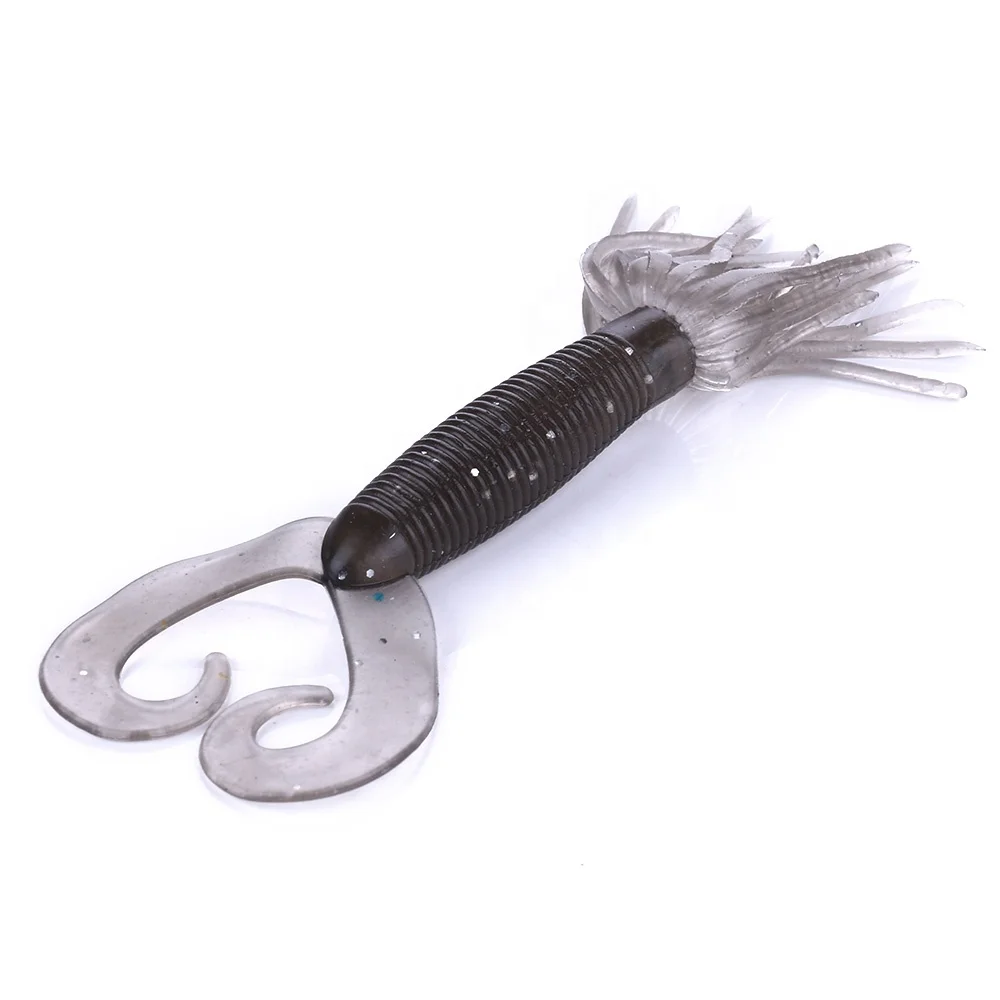 buy fishing lures from china China Fishing Shop Soft Worm Lure 11cm 7.5g Double Tail Soft Bait Fishing  Lures