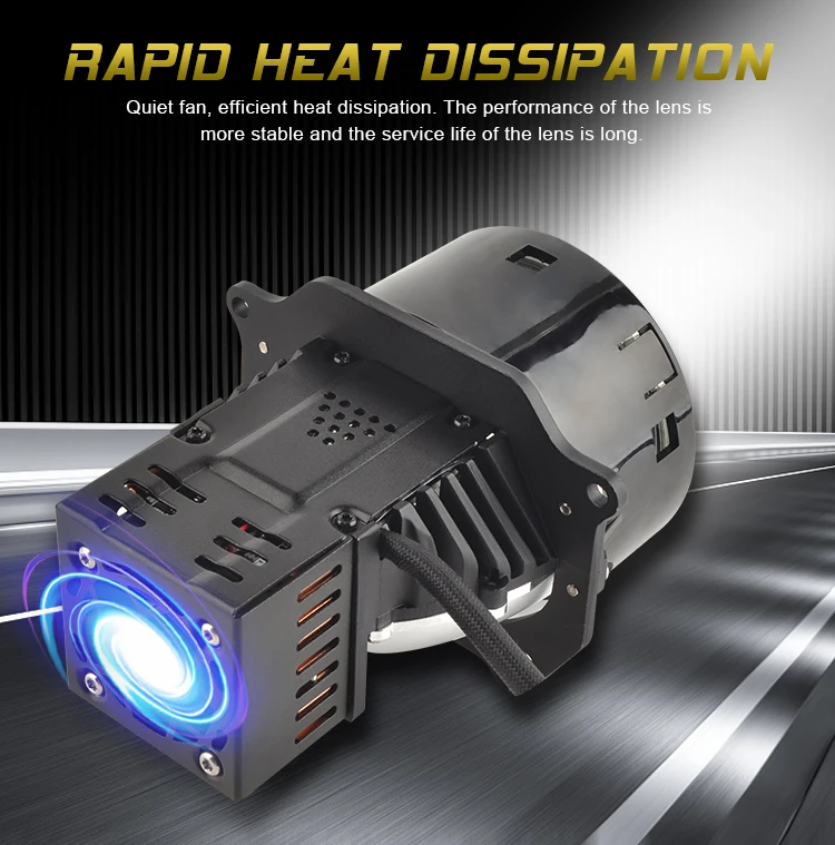 2.5” Bi-LED Headlight Projector Lens – Hi/Low Beam 100W, 6000K, Universal Fit