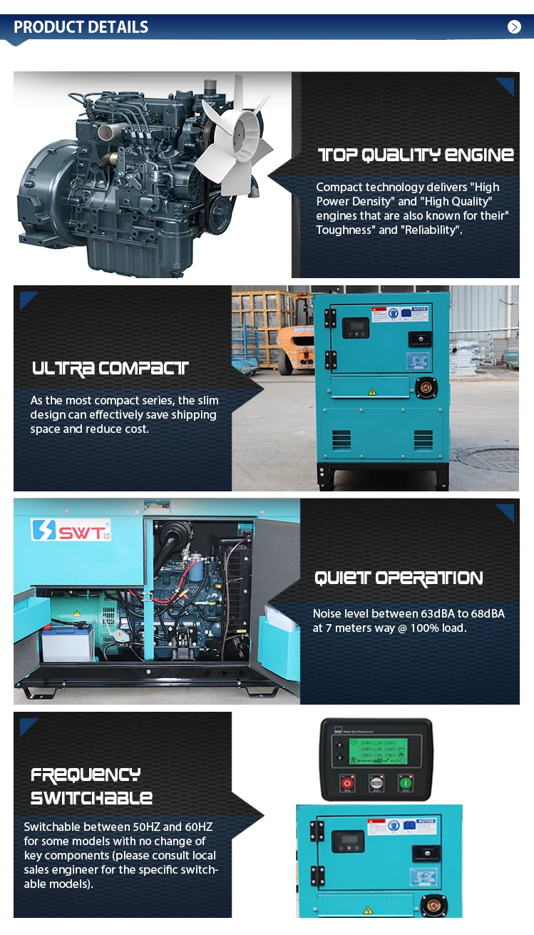 Swt-kubota Series Soundproof Diesel Generator Sets