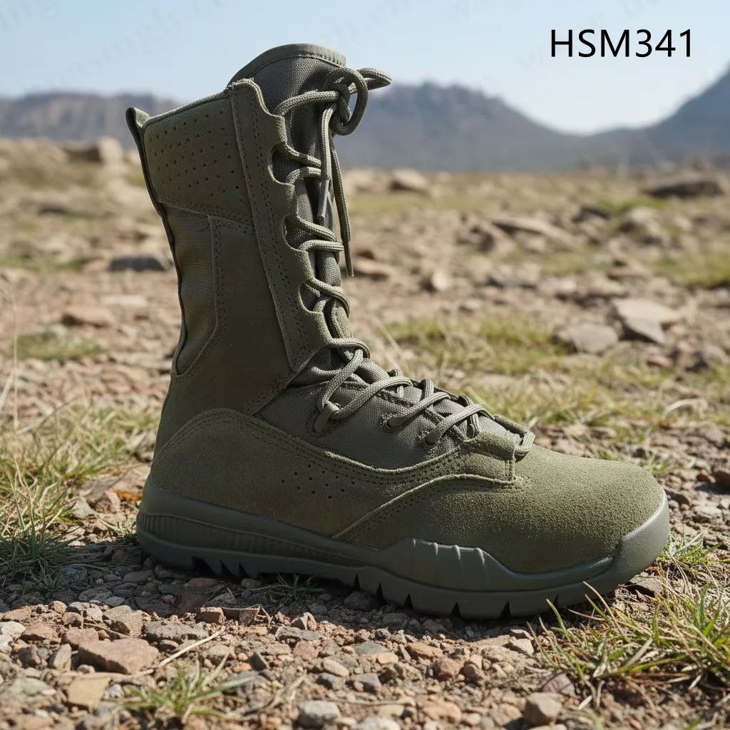 HY,factory Direct Easy Hidden No-marking Sole Green Marching Boots Impact Resistant Combat Boots Popular in Indonesia HSM341