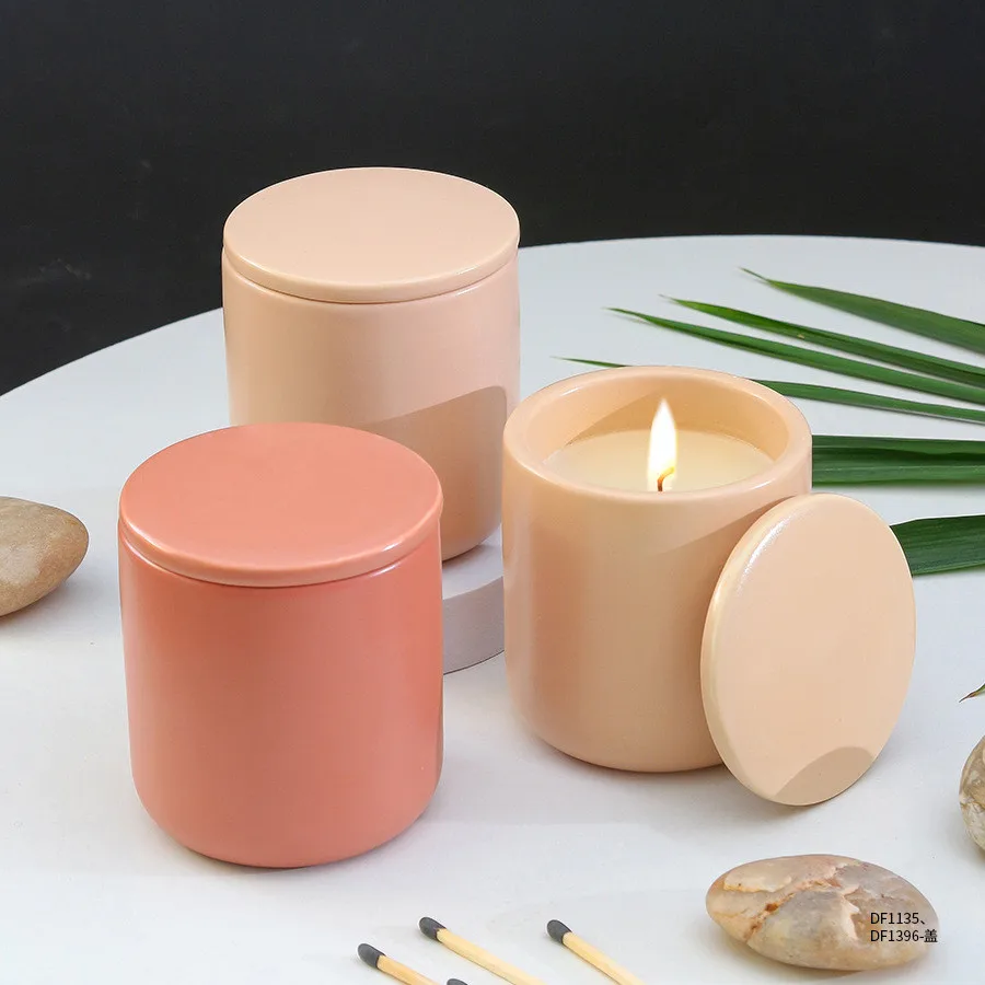 Ceramic Candle Holder Ceramic Jars With Lids For Candle Any Colors