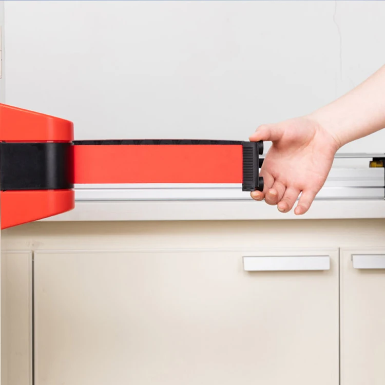 Retractable Barrier Belt,Cordon Tape, Fixed Wall Mount Queue Rope Barrier Crowd Control Barrier for Outdoor Parking Lot manufacture