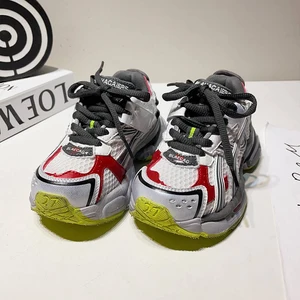 3 Colors Trendy Kids Designer Trunky Shoes Soft Soles Sports Run Shoes Distressed Chunky Sneakers for Child Boys Girls Unisex