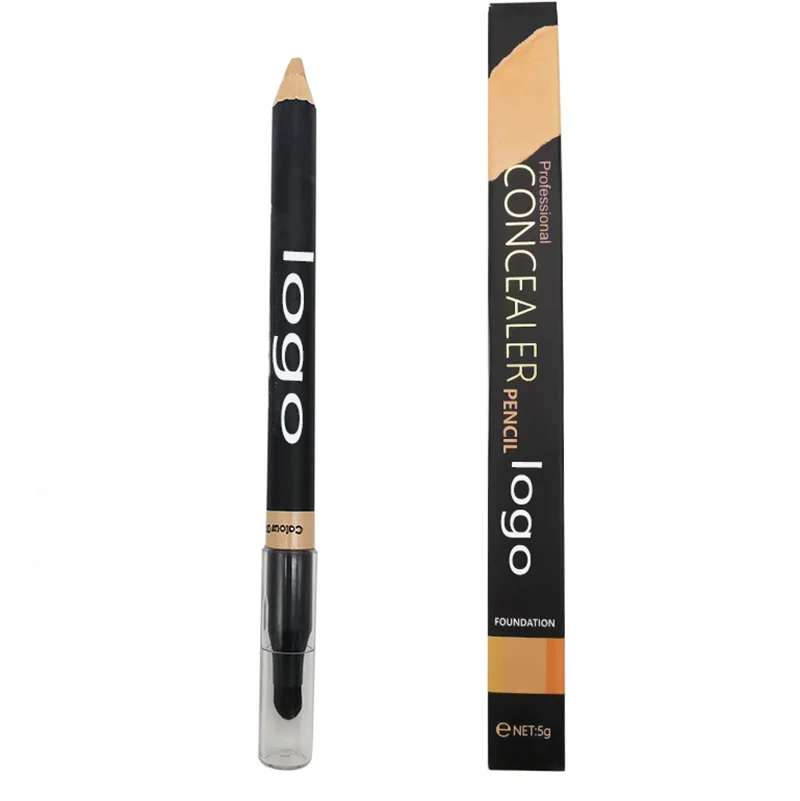 Customized Private Label Cosmetic Eyebrow Pencil Concealer Smooth Cream Foundation Matte Wooden Concealer Pen Moisturizer