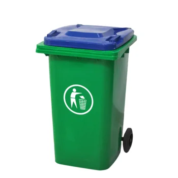 Industrial Dustbin Plastic Trash Can Mobile Garbage Container Two Wheels 240 Liter Waste Bin