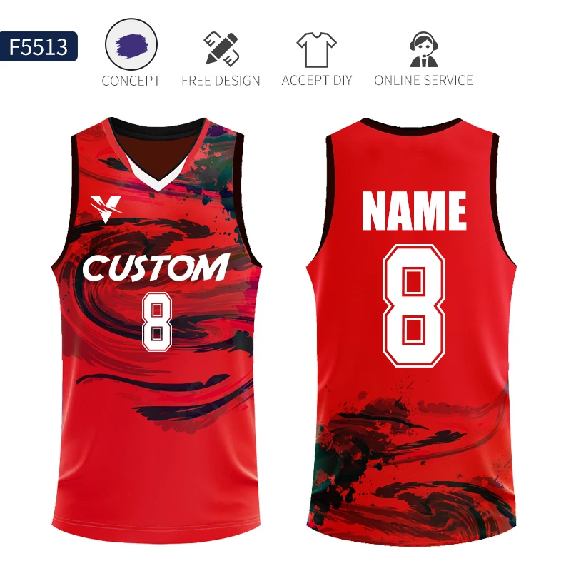 Full Custom Sublimation Mens Basketball Jersey 100% Polyester Basketball  Uniforms Girls Youth Pink And Red Basketball Shirt