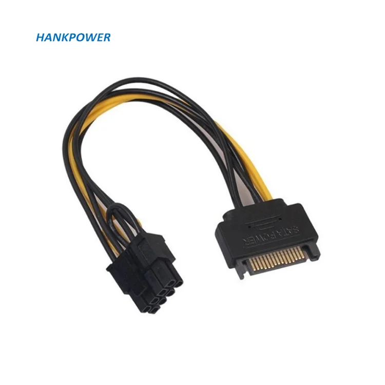 SATA 15Pin to 8Pin(6+2) Power Adapter Cable 20cm PCI-E SATA Power Supply 15  Pin to Pin Gpu Power Cable
