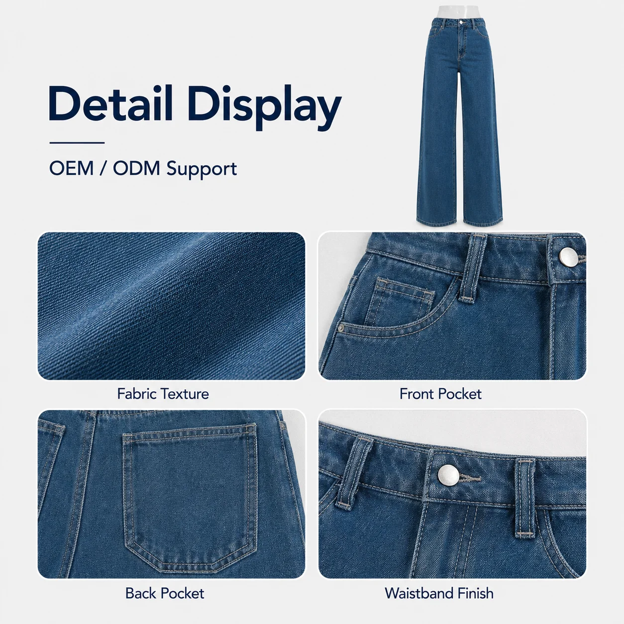 2025-ci il üçün qadınlar üçün yüksək beli düz pantalonlar, gündəlik elastik džinslər, yüngül yuyulmuş dənimi, populyar modellər