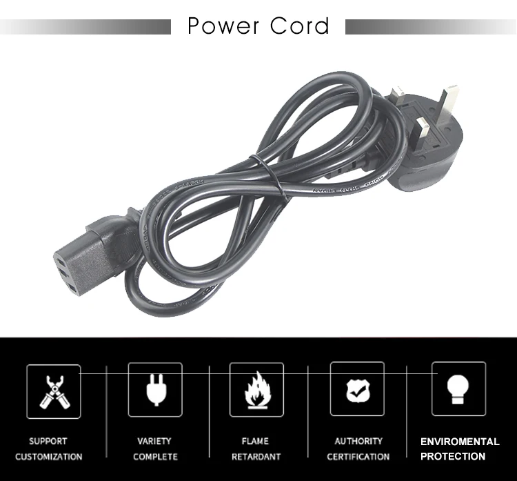 10A Fuse To Laptop Connector IEC C13 Power Cord 11