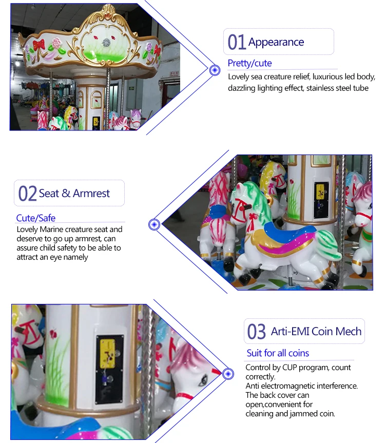 リヤドロ　メリーゴーランドに乗る少女　刻印あり グラスファイバー3 6人乗りミニカルーセル馬車コイン屋内