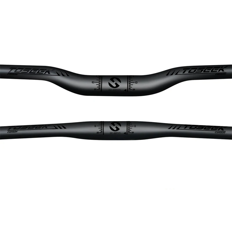 Toseek 3K Matt Black Bicycles Riser Handle Bar 31.8MM Flat Mtb