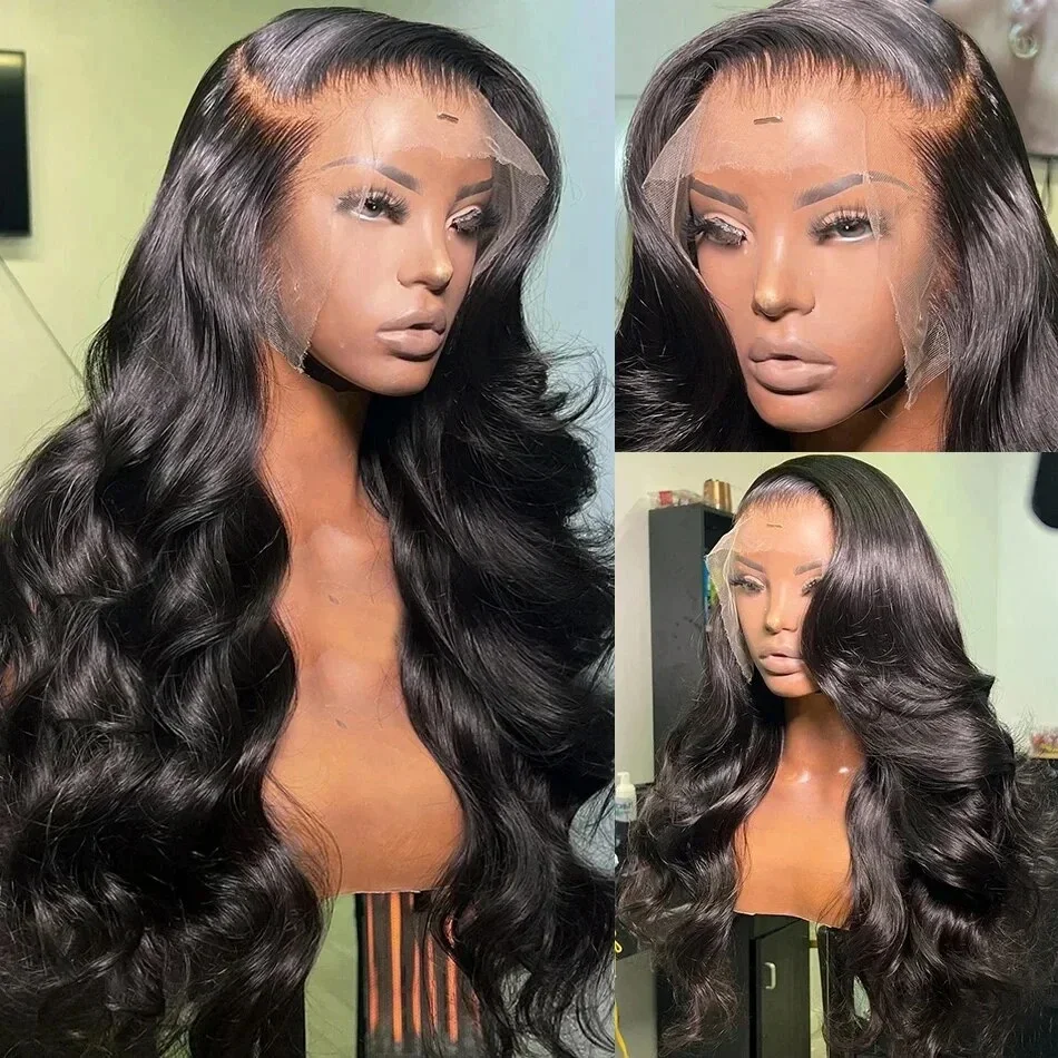 HD Transparent Lace Front Peruk Kroppsvågig Brasiliansk Remy Äkta Hår 200 Densitet Lace Frontal Peruk För Kvinnor 32 Inches_voghion.com