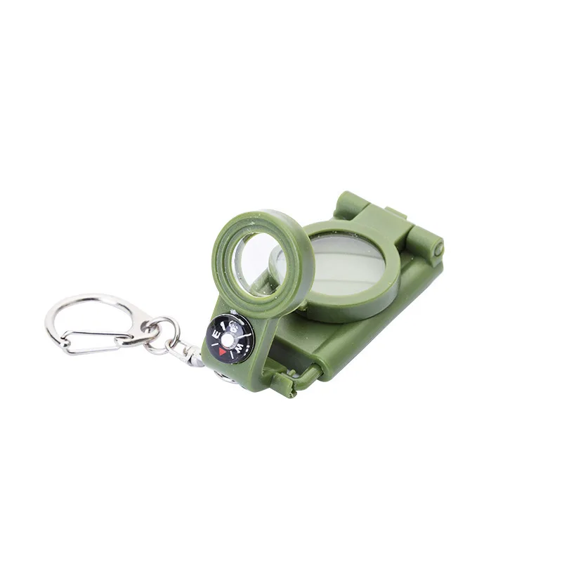 Multifunctional Telescope Mini LED Flashlight Magnifier Compass 4-in-1 Key Ring