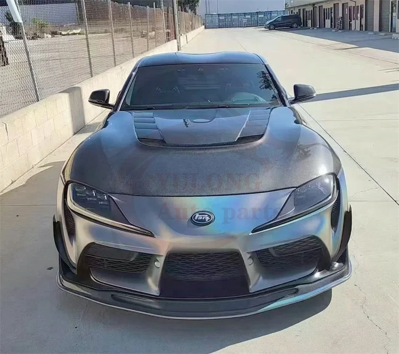 リアルカーボン製 トヨタ スープラ SUPRA A90 A91 2018年式以降 牛角型 交換式 ミラーカバー 左右セット トヨタ対応リアルカーボンファイバーフロントエンジンフード、スープラ