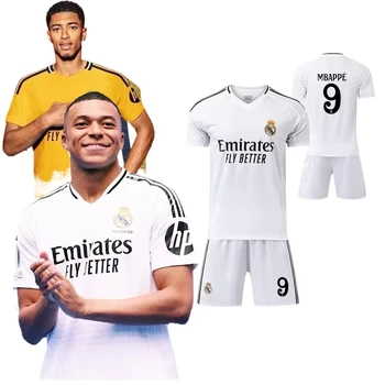 24-25 New Football Home Jersey #7 VINI JR #5 BELLINGHAM #9 MBAPPE White Player Version Jersey Soccer Shirts Team Club Sweatshirt