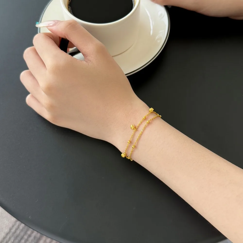 KAKODIY rhodium 18K gold plated chain bracelet for women stackable 925 Sterling Silver heart bracelet adjustable exquisite jewelry detail 9