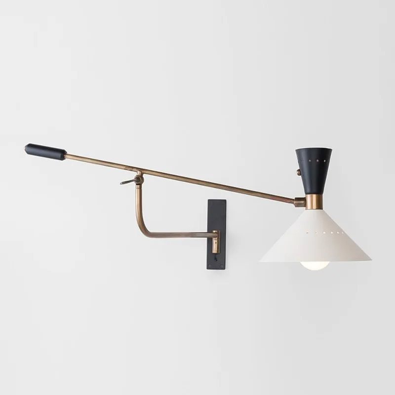 Industrial Creative Rotatable Swing Arm Bracket Sconce Wall Lamp Bedroom Living Room Modern LED Indoor Wall Light