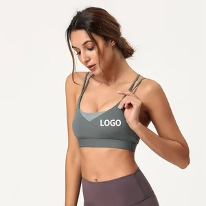 Double Shoulder Cross Back Sports Underwear Yoga Clothing Women's Gym Vest Fitness Yoga Wear