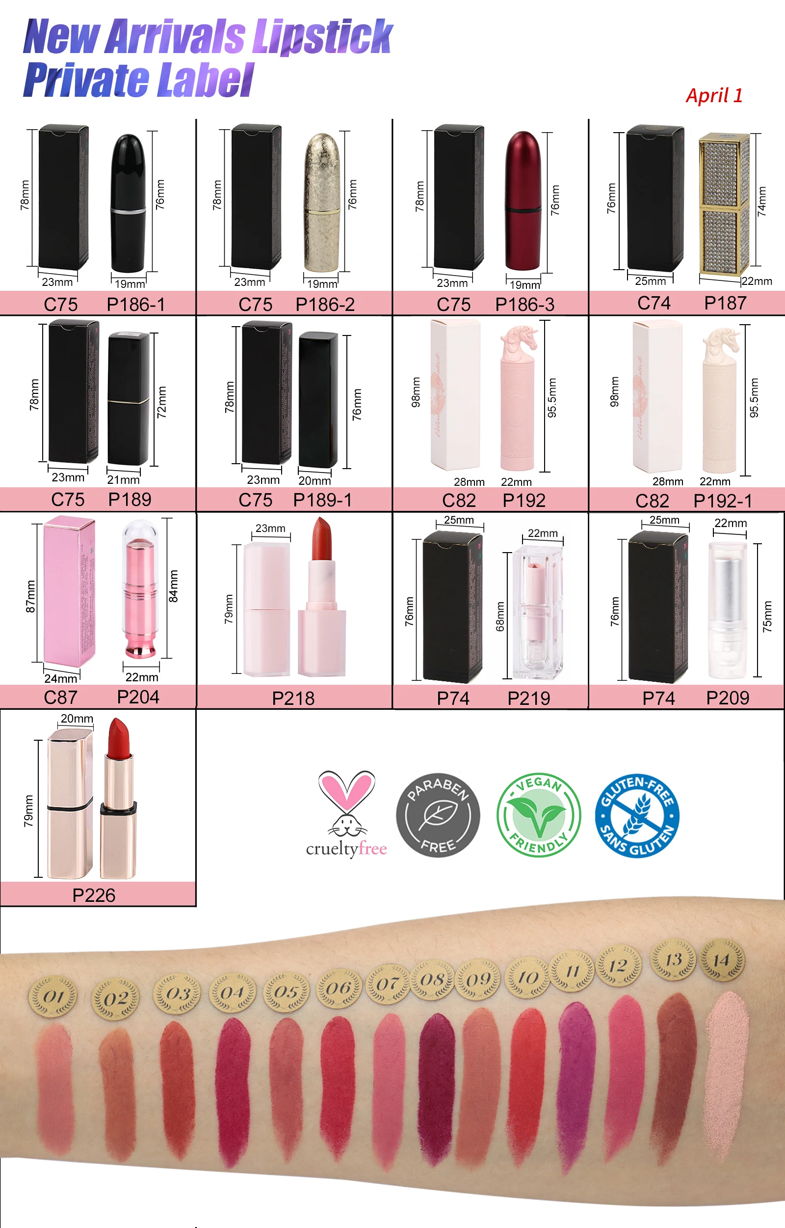 Clear 24k Gold Foil Lipstick Wholesale Flower Magic Lipstick Change