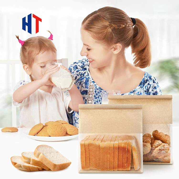 High Quality 350gsm Kraft Paper Bread Bag Matte Finish Gold Foil Printing Stamping-for Coffee Milk Noodles Corn Sugar UV Shop