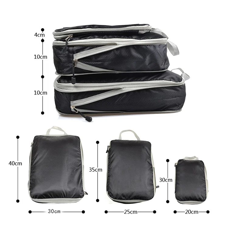 Custom Lightweight Polyester Waterproof Luggage Packing Cubes Travel