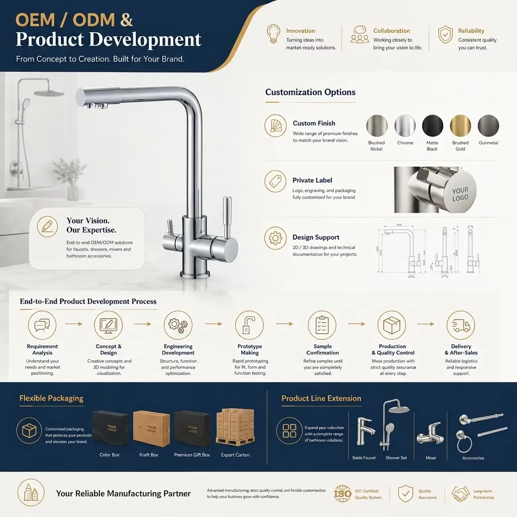 Multiple kitchen faucets displayed showing finish and style options