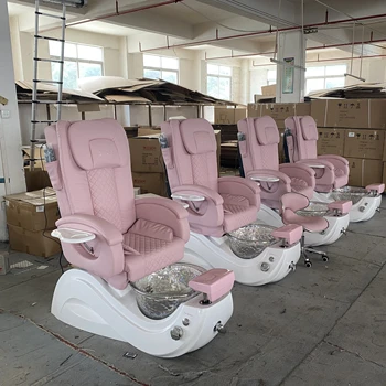 high quality girls SPA beauty salon luxury pink massage foot pedicure chair for nails 2024