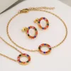 Gold and colored rhinestone set