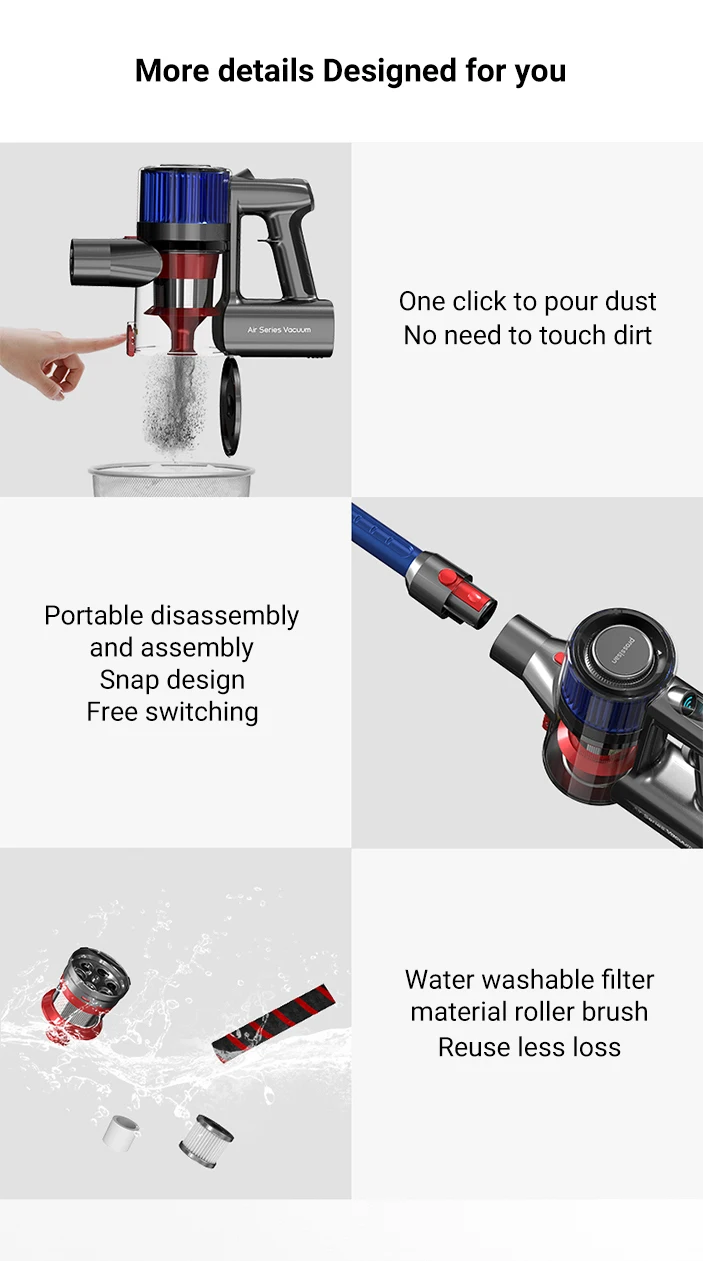 380w 30kpa Simply Handheld Portable Cordless Stick Vacuum Cleaners With