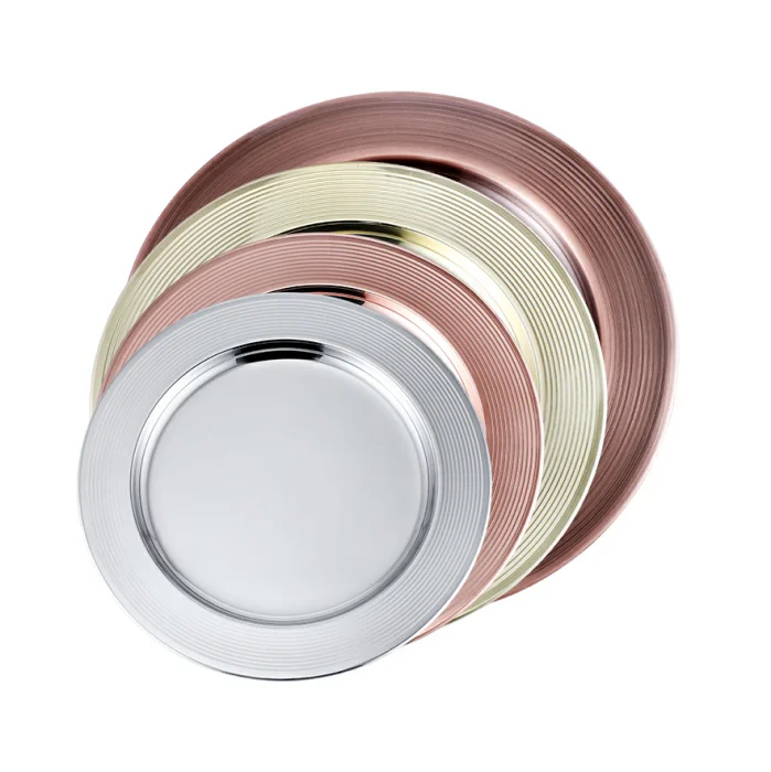 High Quality 30cm Stainless Steel Magnetic Tray Eco-Friendly for Charger Plate Serving Dish for Home or Wedding Wholesale