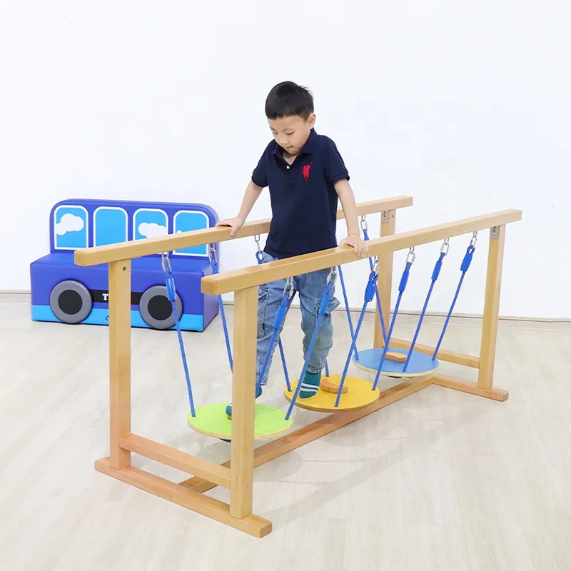 Moetry Kids Therapy Center Sensory Room Equipment Outdoor Indoor Wooden Balance Bridge For