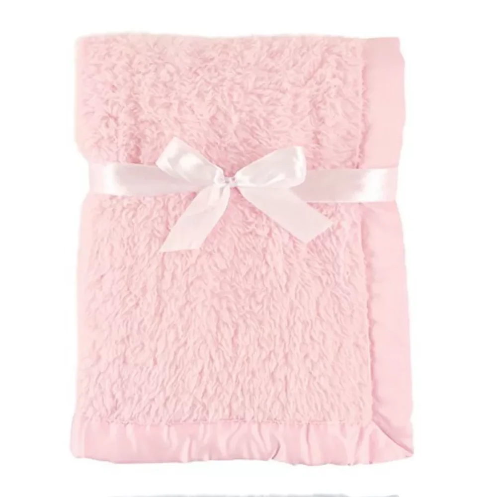 F5026 Jinhaiman Cute Polyester Sherpa Super Soft Satin Border Knitted