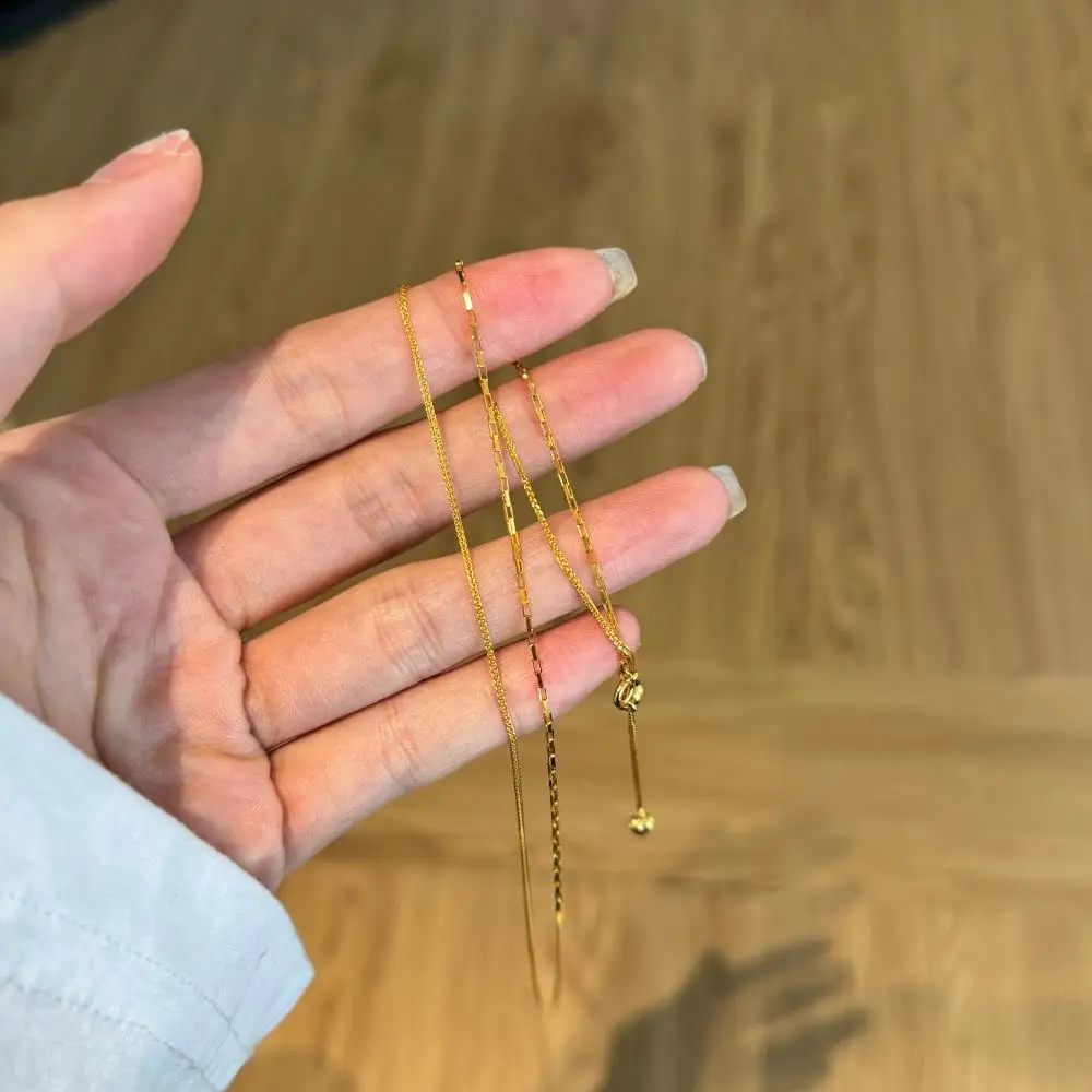 KAKODIY luxury 18K gold plated elegant fashionable 925 sterling silver simple chain Jewelry for Women necklace detail 7