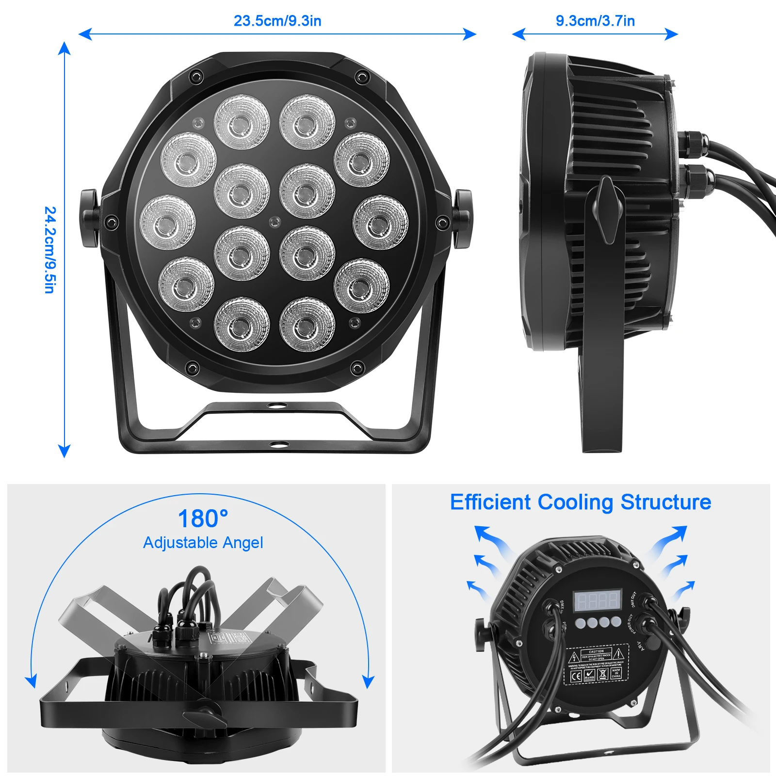 IP65 Waterproof 14PCS RGBW 4-IN 1 LED Lighting Stage Par Light DMX Control Disco Wedding Outdoor Par Light