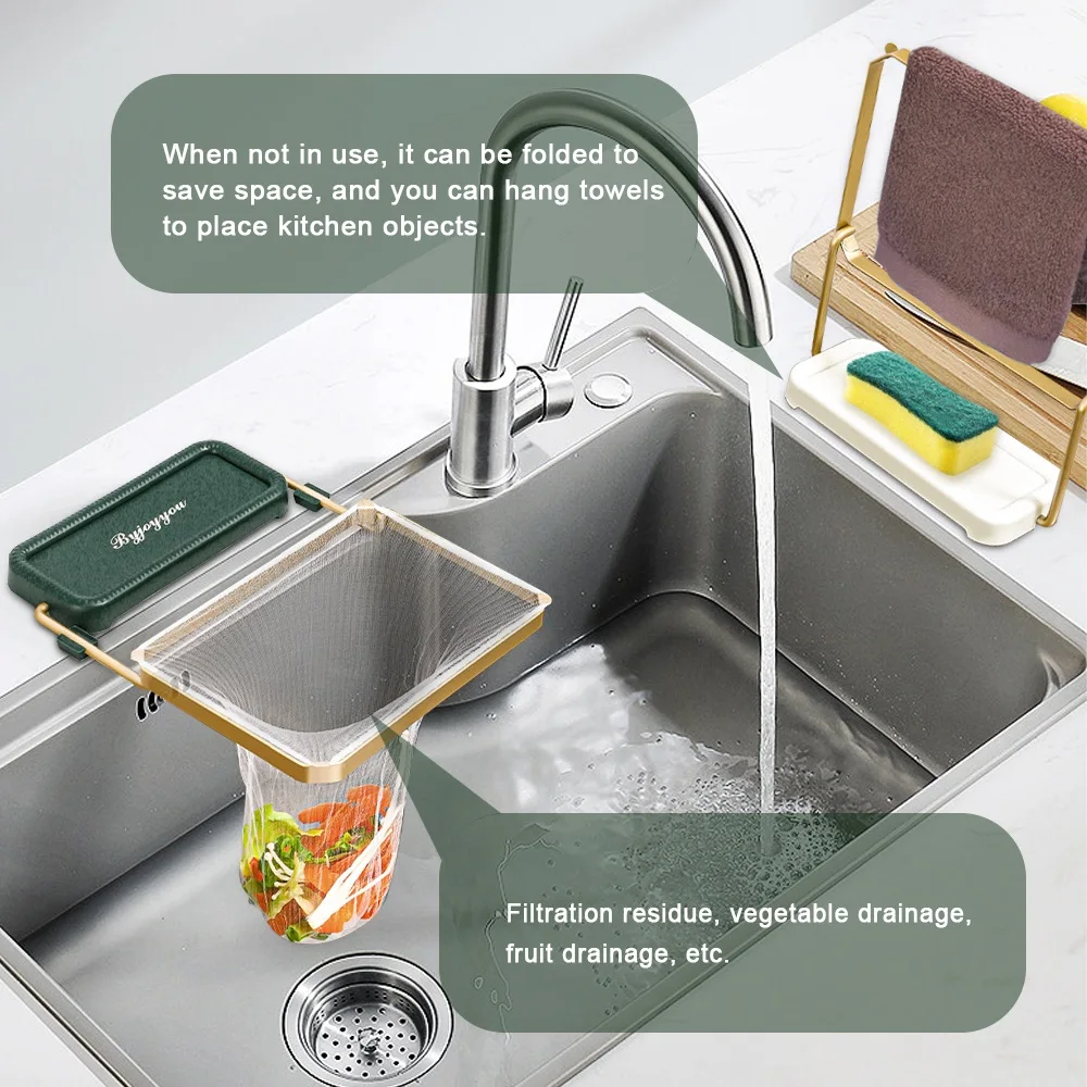 Kitchen Sink Strainer Rack With Filter Bags Sink Corner Drain Strainer