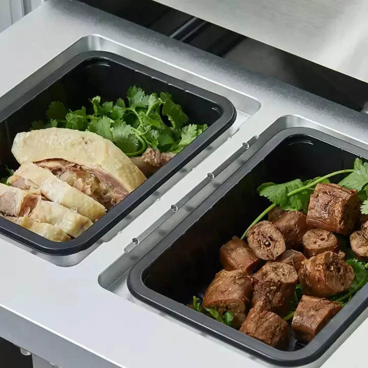 New Multi-Function Bento Packaging Machine for Restaurant Takeaway Paper Fruit Fish Food Lid Tray Sealer
