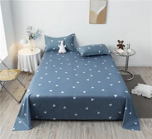 High Quality Fashion Printed Bed Sheet Soft 100% Polyester Home Queen Size Flat Bedsheet