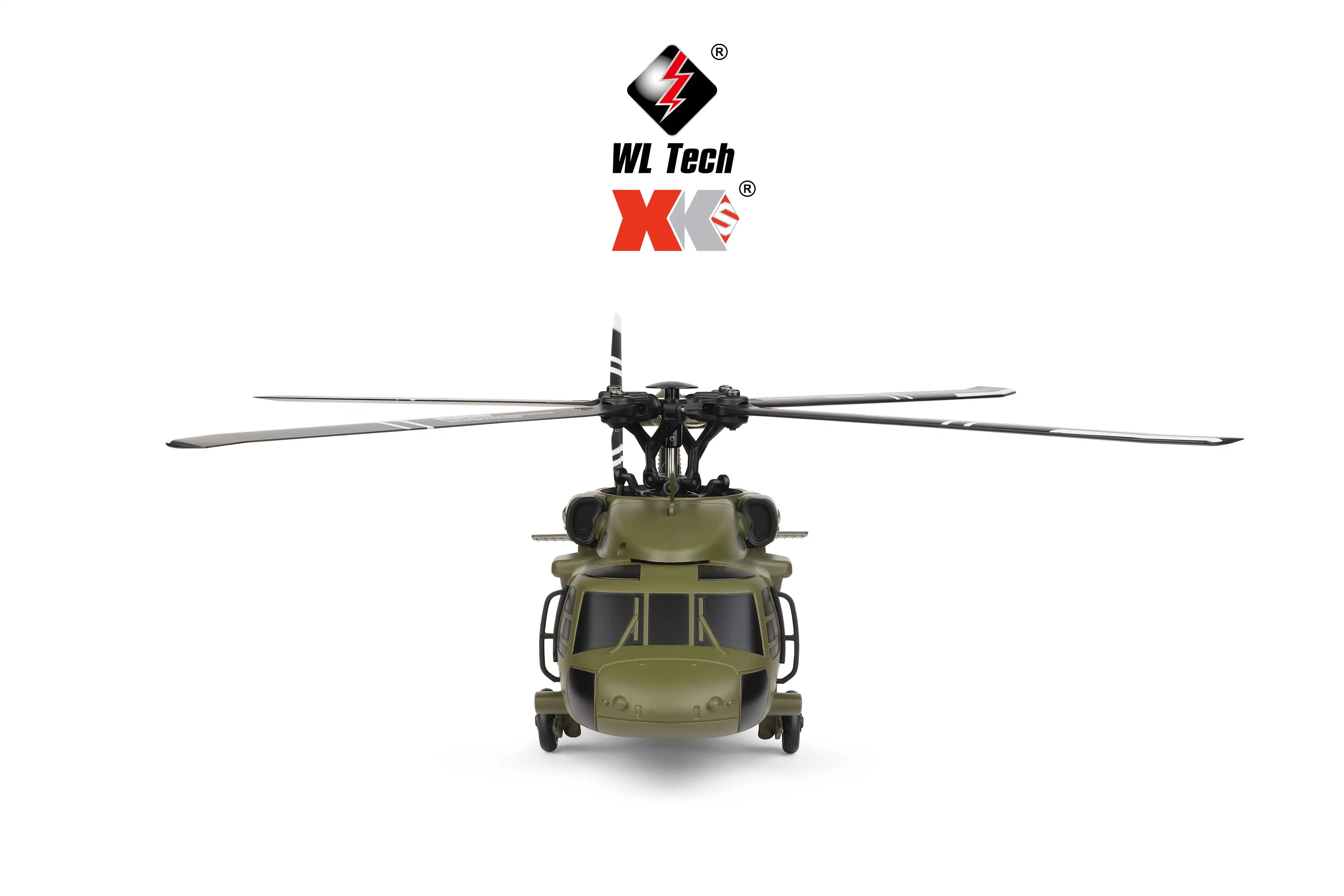 HOSHI Wltoys K170 UH-60L 2.4G 4CH 6-Axis Gyro Brushless Motor Military Green RC Helicopter RTF XK K170 Toys