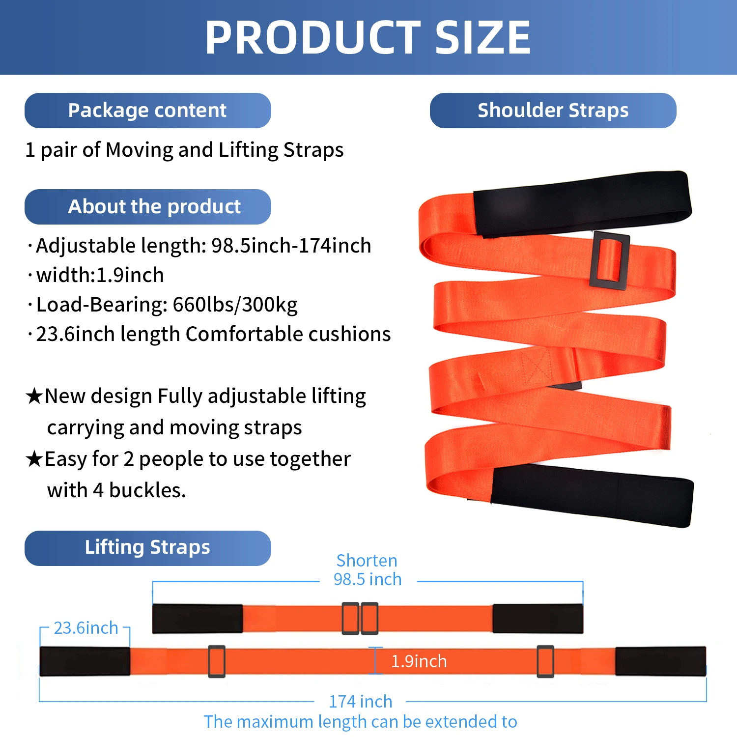 Forearm Lifting Straps 660 Lbs Easily Moving Straps Belt With Ratchet ...