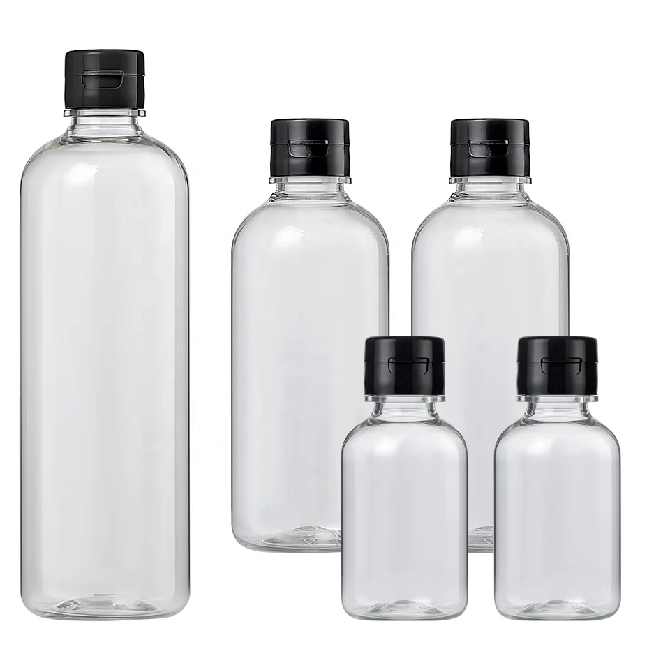 Supply PET 122ml 325ml 525ml clear Food Grade Coconut Oil Round Plastic Olive Oil Bottle