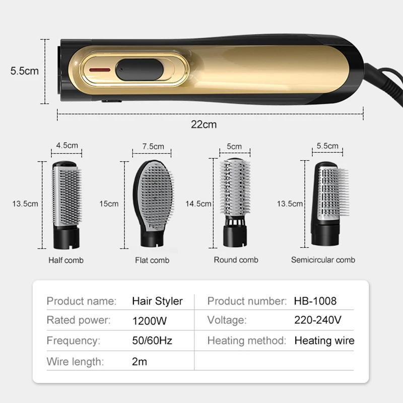 Оптовая продажа, профессиональный фен для волос, вращающаяся плойка, электрическая расческа для горячих волос, щетка для выпрямления, фен для волос