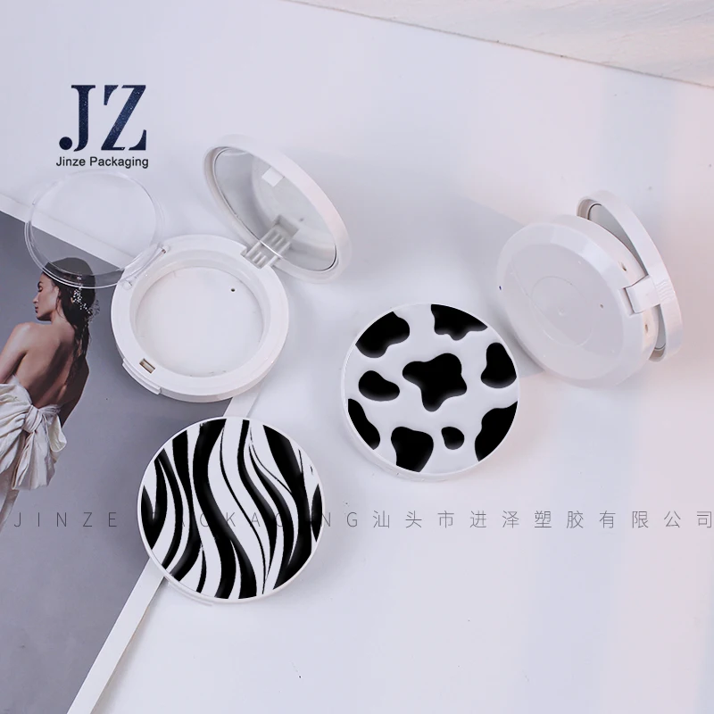 Jinze Round Shape 3D Print Top Cosmetic Powder Container Compact Powder case