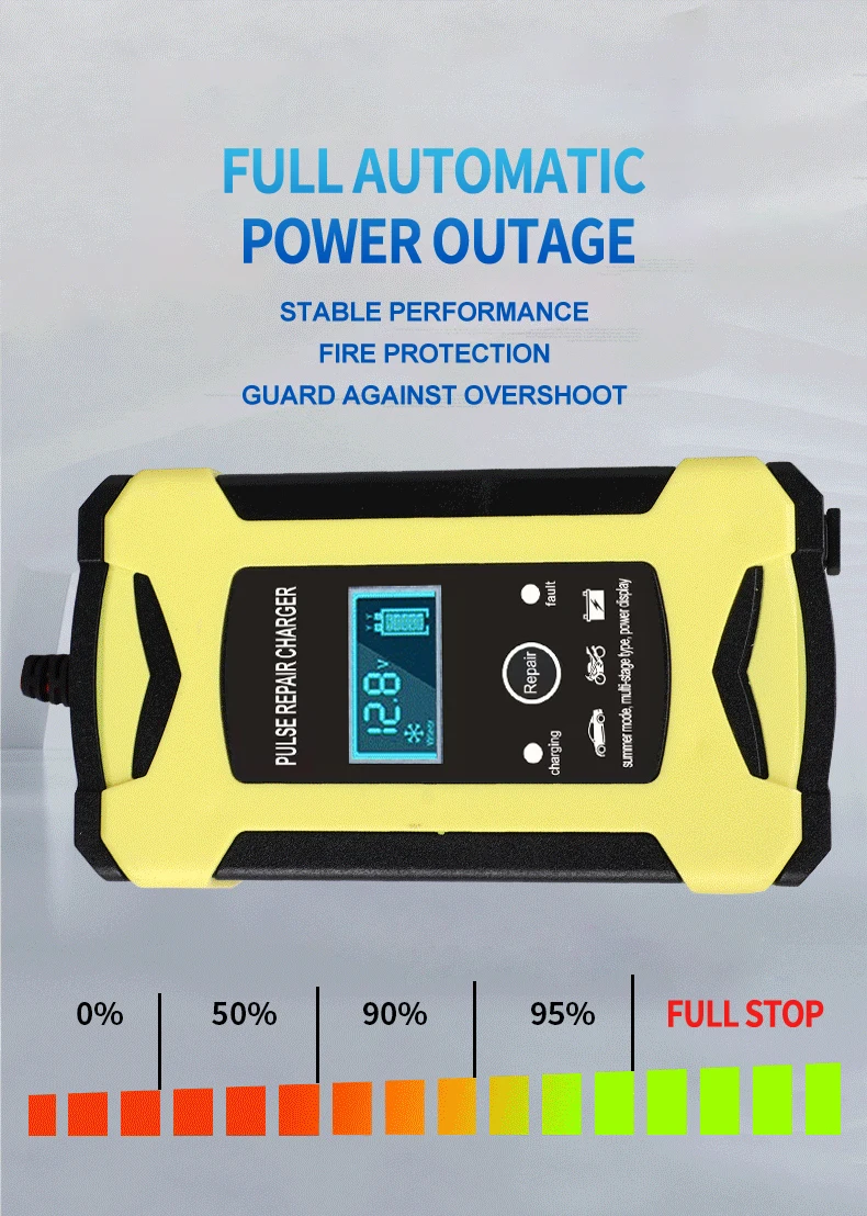 Automatic fast 12V car battery charger 12v 6a Maintenance-free deepcycle 12 volt trickle battery charger with pulse repair_16