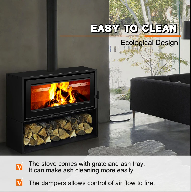 High Efficiency Insert Wood Burning Fireplace Steel Plate Wood Burning