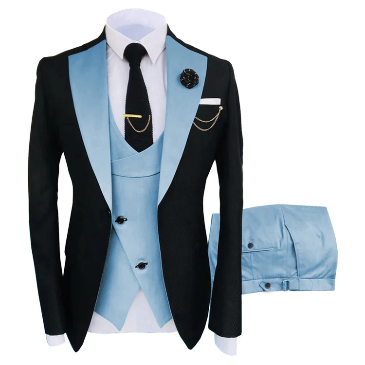 New Grooming Tuxedo Male Suit Boutique Elegant Gentleman Men Clothing 3 Piece Set Luxury aperçu 23
