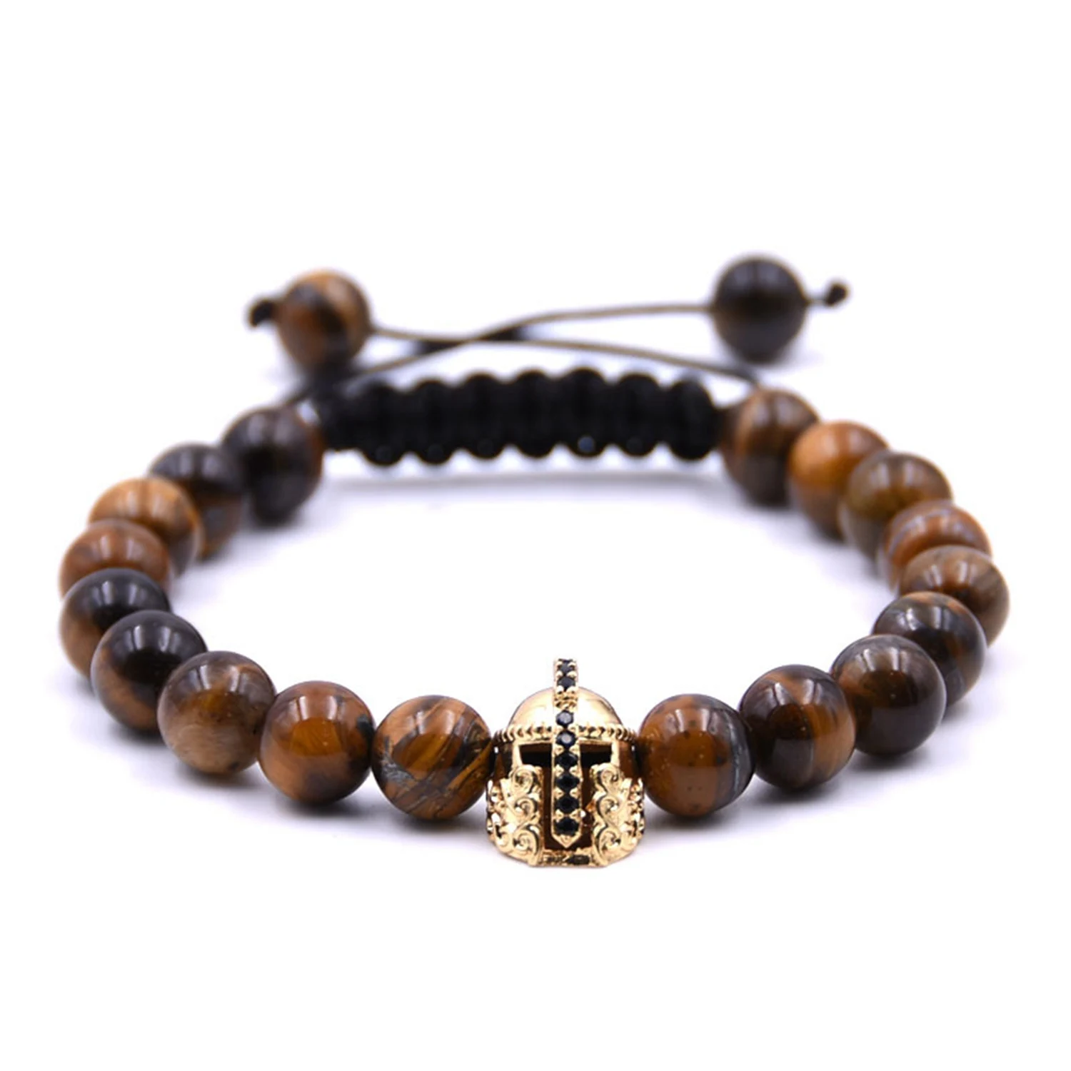 Roman hotsell Spartan Warrior Gemstone Bracelet Tigers Eye Gold