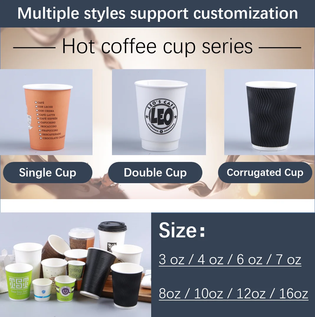 Eco Biodegradable Cold Hot Drinks Coffee Paper Cups With Lid Straw Pulp